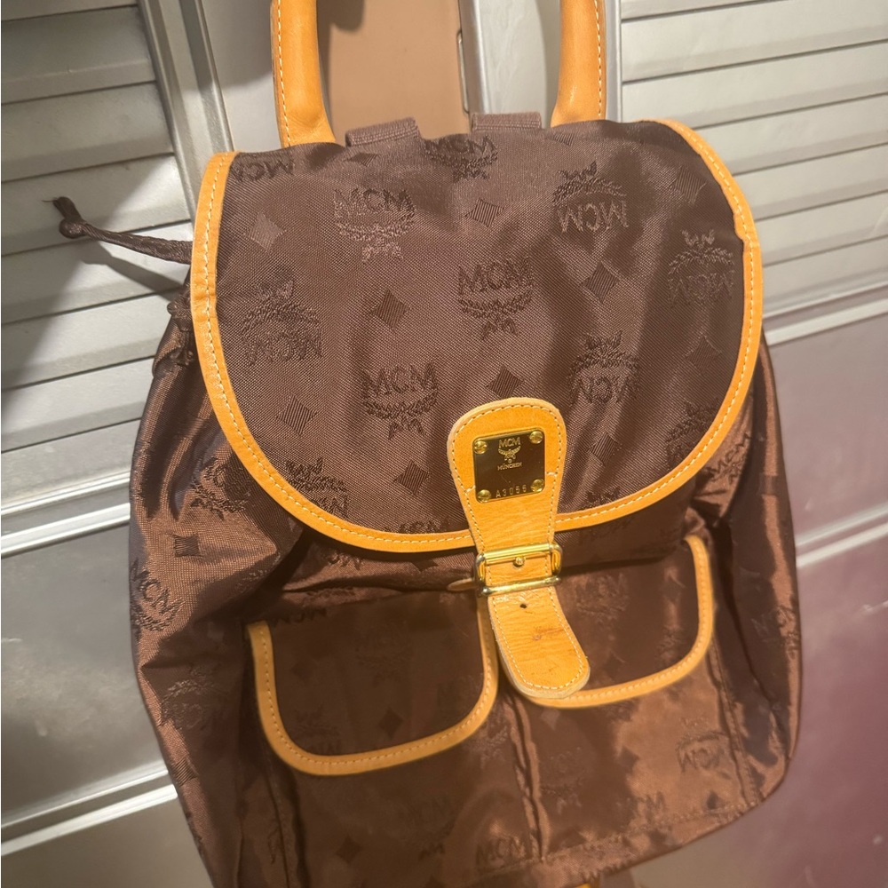 Mcm Brown And Tan Backpack